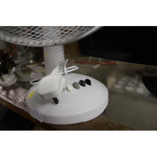 271 - Desk fan - warranted until 12 noon Tuesday following the above sale