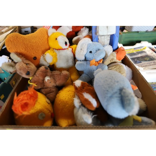 301 - 2 boxes of soft toys & games