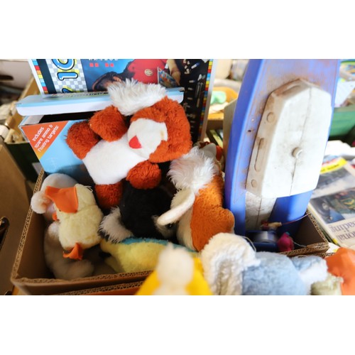 301 - 2 boxes of soft toys & games