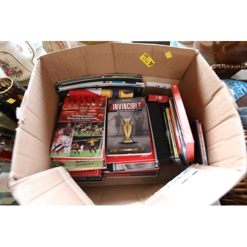 312 - Qty of Arsenal memorabilia, incl clothing, hats, scarves & bags, members books & DVDs, flags, cushio... 