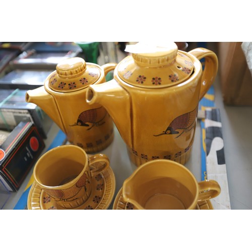 313 - Palissy 'taurus' coffee set (cup & sugar bowl missing)