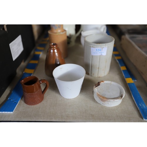 326 - Qty of salt glazed pots, etc