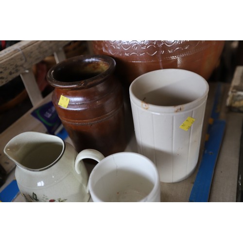 326 - Qty of salt glazed pots, etc