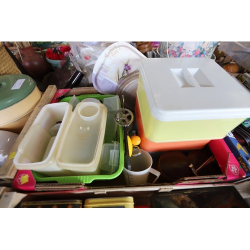 328 - 4 trays of kitchenware, etc