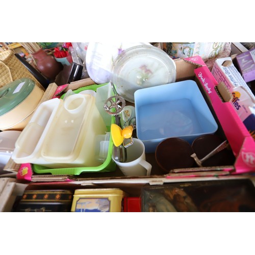 328 - 4 trays of kitchenware, etc