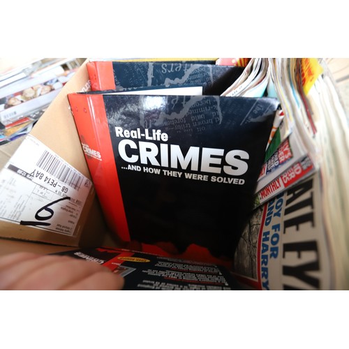 334 - Box of real crime magazines & others