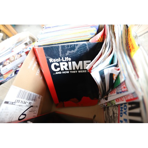 334 - Box of real crime magazines & others