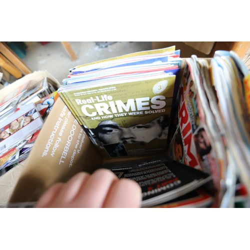 334 - Box of real crime magazines & others