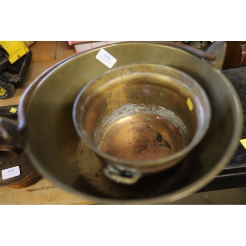 346 - Brass jam pan & planter