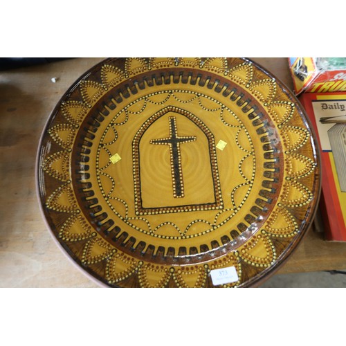 373 - Massive slipware charger (50cm diameter)