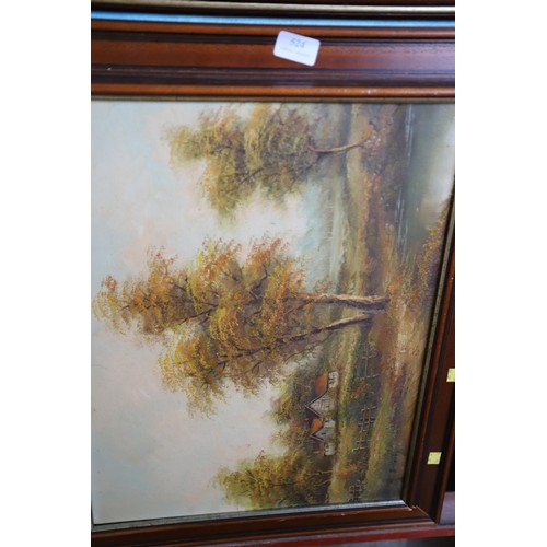 524 - 3 original vintage oil on board landscapes