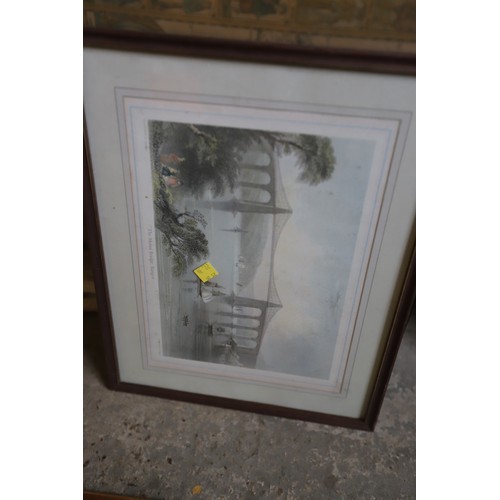 525 - Framed flower prints & others