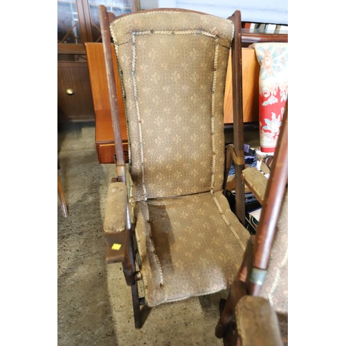 634 - Antique pair of folding/reclining chairs