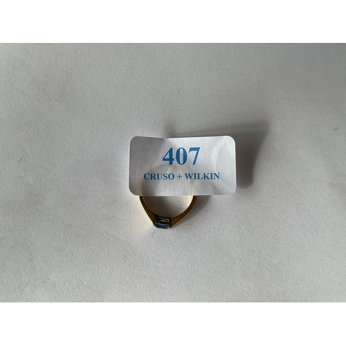 407 - Stamped 18ct gold ring 4.2gms total