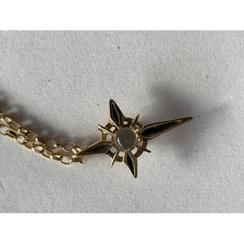 421 - 9ct gold star cross/chain - 3.2gms total