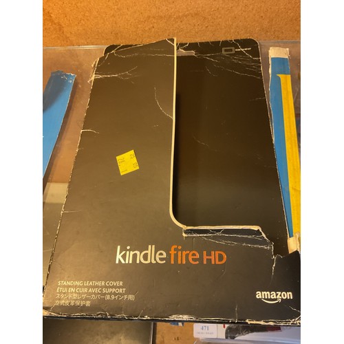 468 - Kindle Fire HD with leather case 8-9