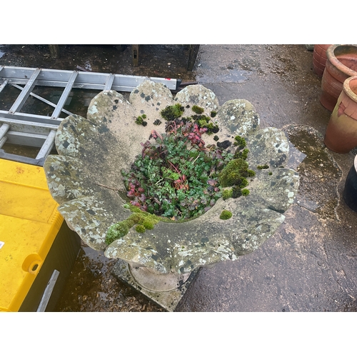 46A - Large vintage stone tulip planter