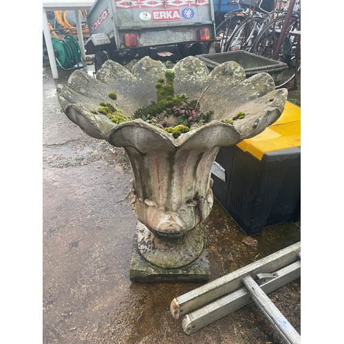 46A - Large vintage stone tulip planter