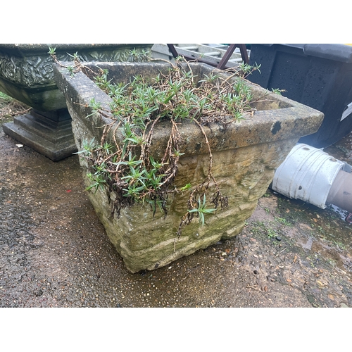 44A - 2 x vintage concrete planters