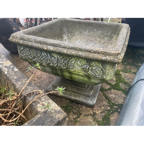 44A - 2 x vintage concrete planters