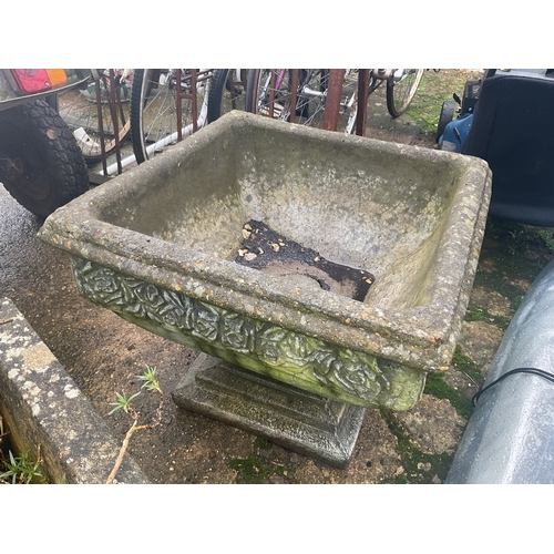 44A - 2 x vintage concrete planters