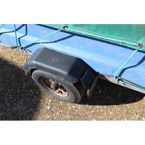 1 - 5' x 3' blue metal trailer