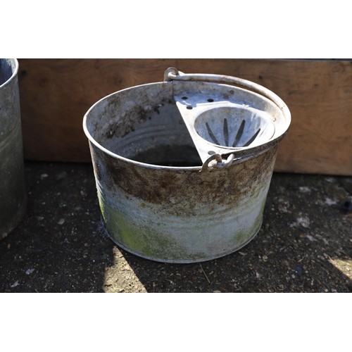 23 - 2 x galvanised mop buckets