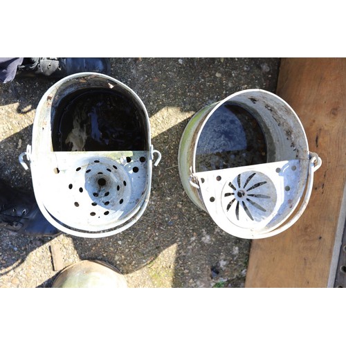 23 - 2 x galvanised mop buckets