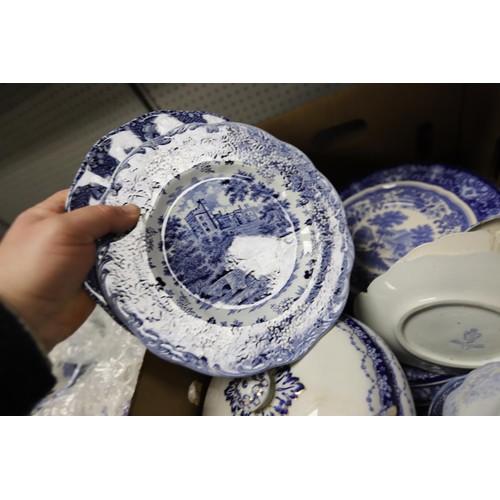 272 - 2 boxes of blue & white pottery