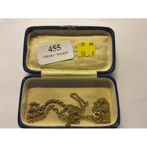 455 - Stamped 375 gold chain and bracelet - total weight 8.4 g