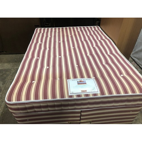 666 - Double bed & mattress, red