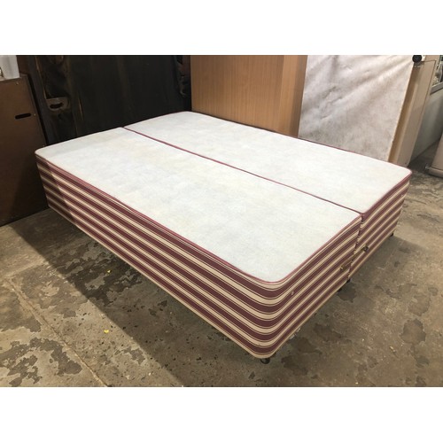 666 - Double bed & mattress, red