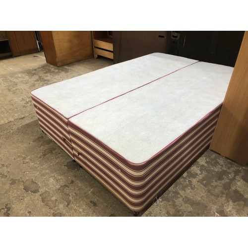 666 - Double bed & mattress, red