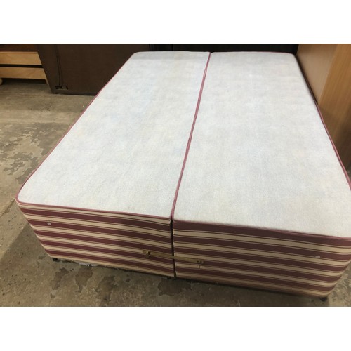 666 - Double bed & mattress, red