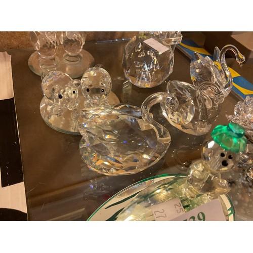Crystal, incl swarovski - animal pairs, dog in rocking chair