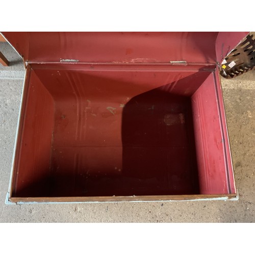 104 - Blue metal steam boat trunk