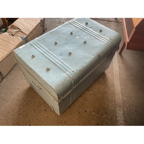 104 - Blue metal steam boat trunk
