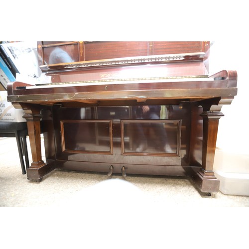 156 - Overstrung upright grand iron frame piano - C G Cannon