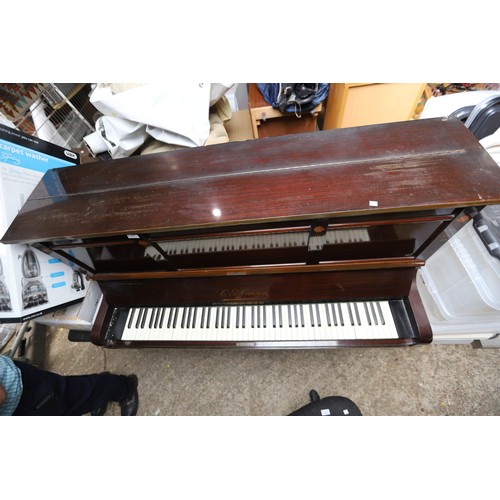 156 - Overstrung upright grand iron frame piano - C G Cannon