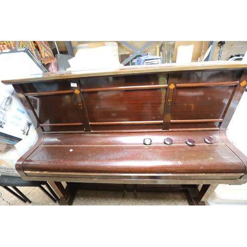 156 - Overstrung upright grand iron frame piano - C G Cannon