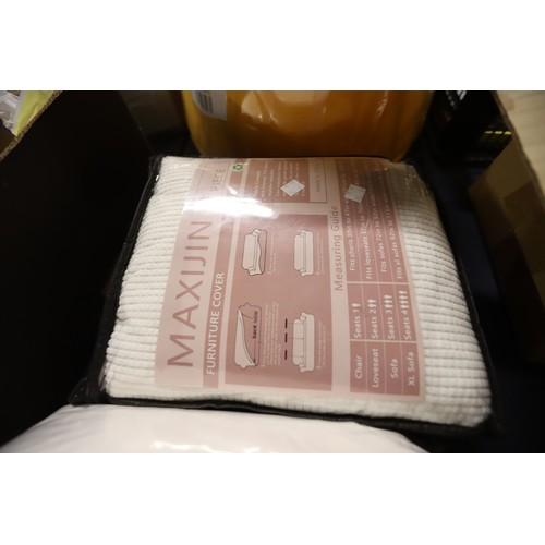 197 - Stretch protection covers - loveseat size - cream x3