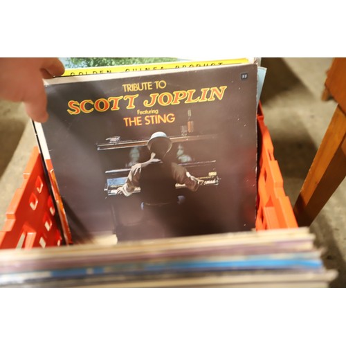 290 - Crate & case of LP records