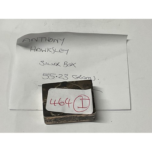 410 - Small Anthony Hawksley hallmarked silver box - 55.23 gms