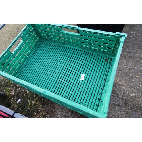 15 - 10 green folding crates