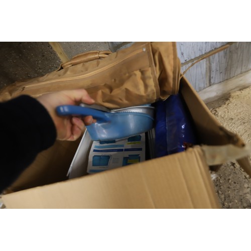 122 - 2 boxes of tools, petrol cans, etc