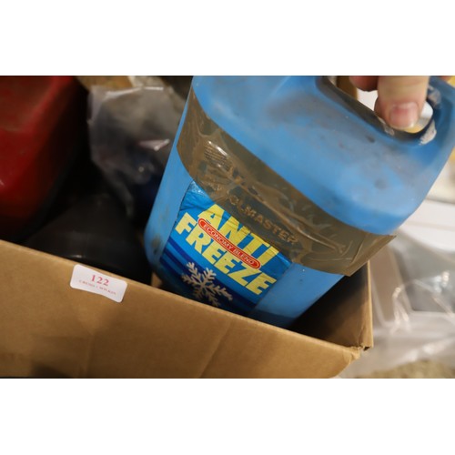 122 - 2 boxes of tools, petrol cans, etc