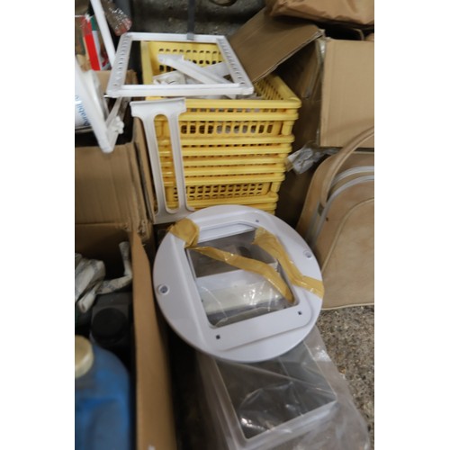 122 - 2 boxes of tools, petrol cans, etc