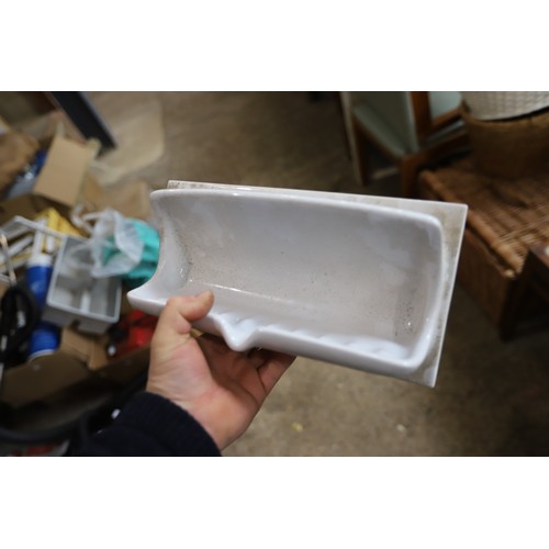 124 - 2 semi recessed porcelain soap holders