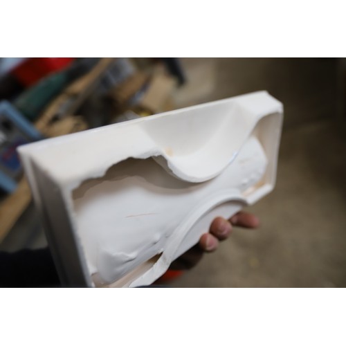 124 - 2 semi recessed porcelain soap holders