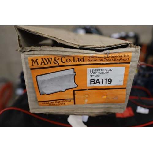 124 - 2 semi recessed porcelain soap holders